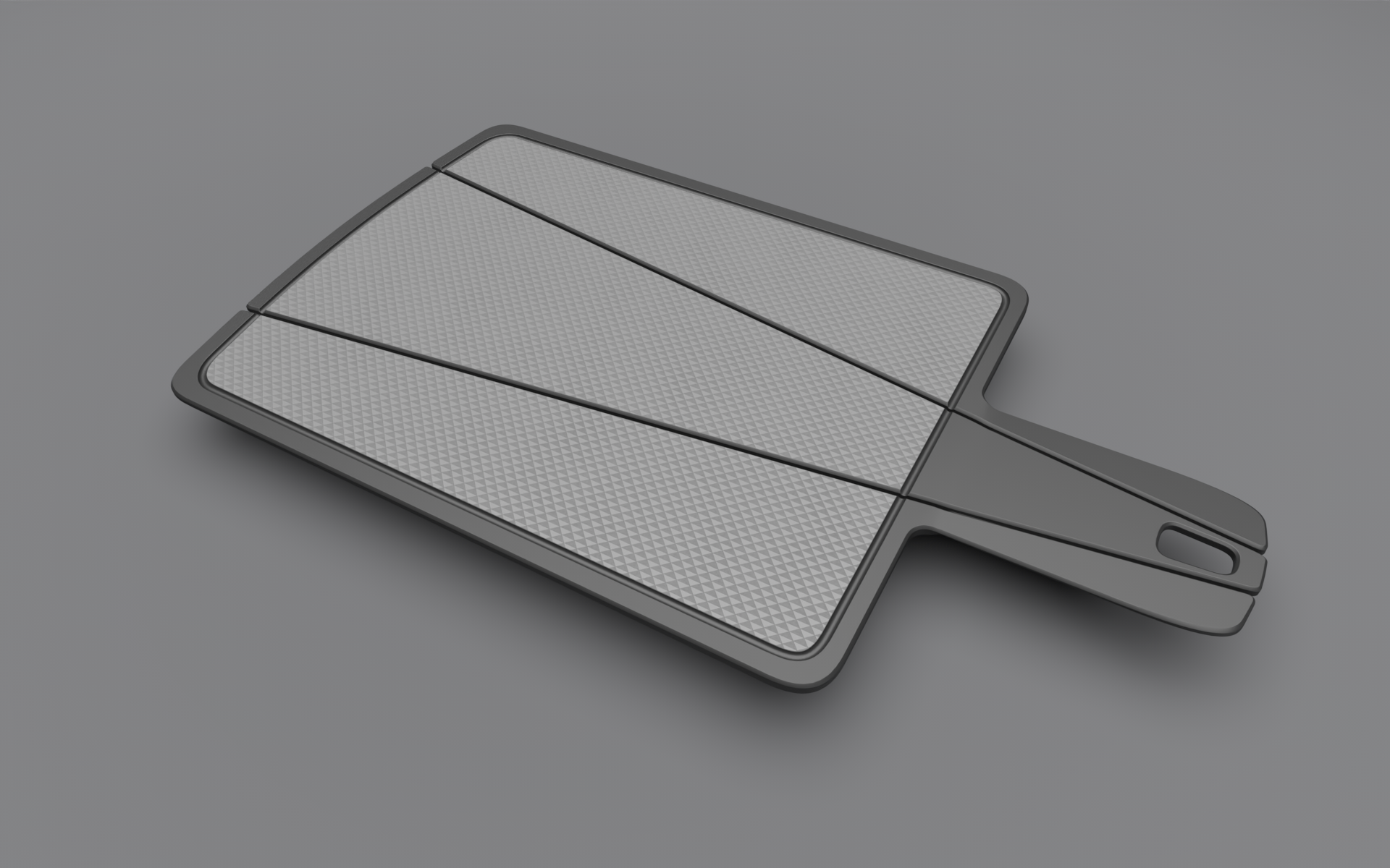 CAD development visual for the folding cutting board