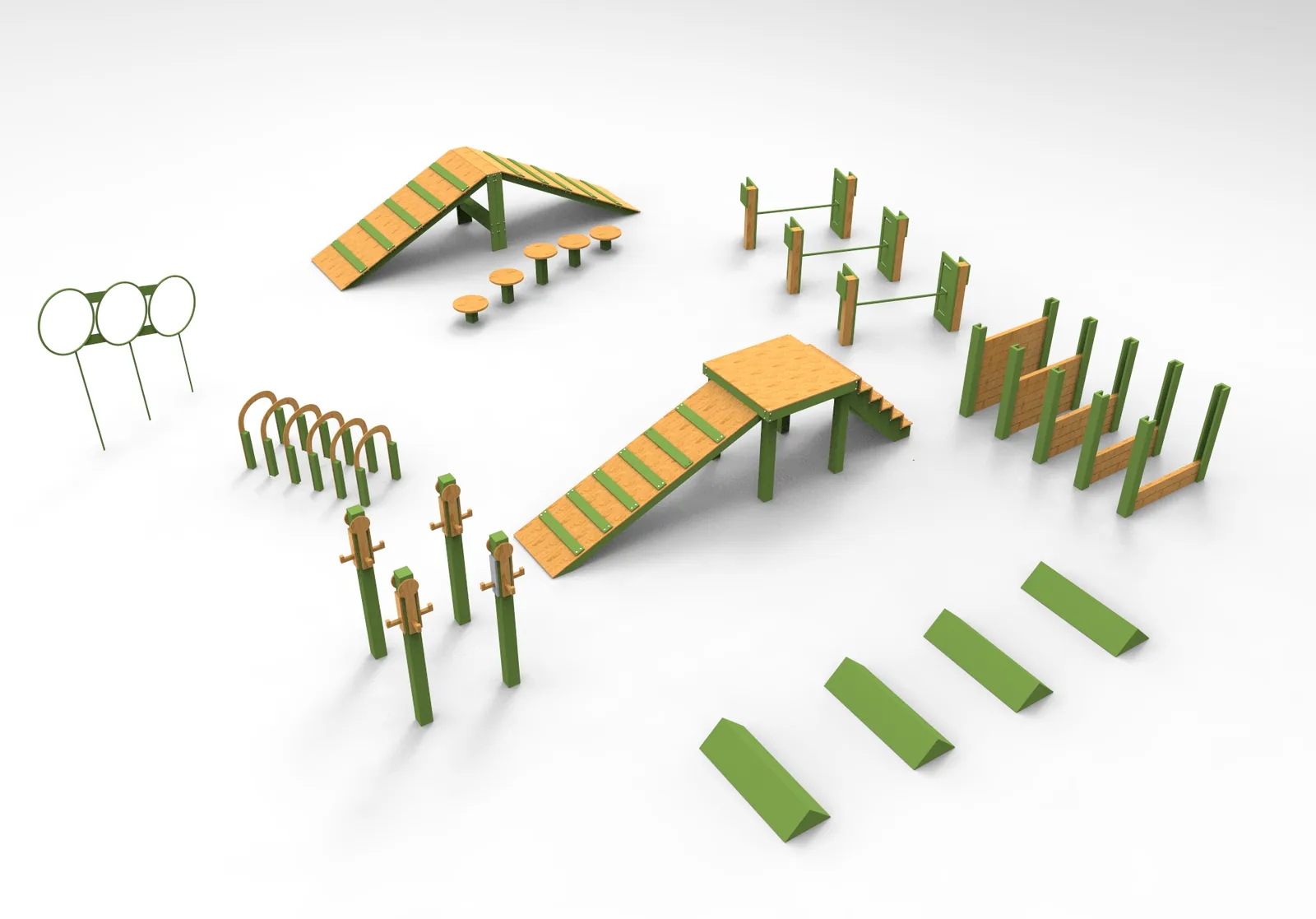 Modular dog-park agility system design study
