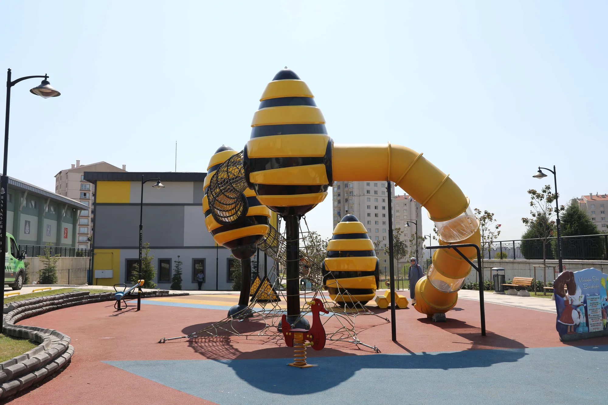 Installation photograph of the manufactured Hive play system