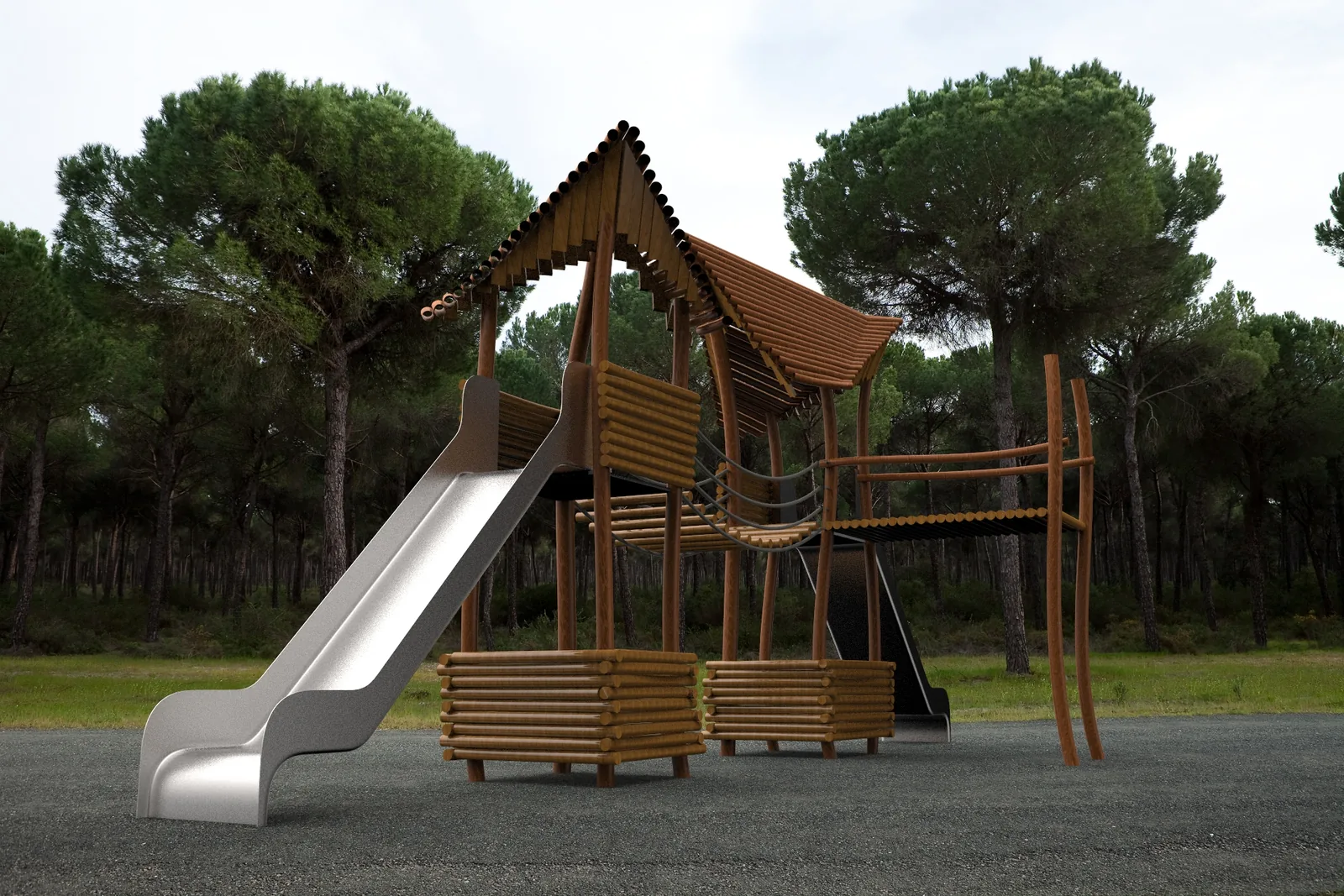 Timber Robinia play-system design study
